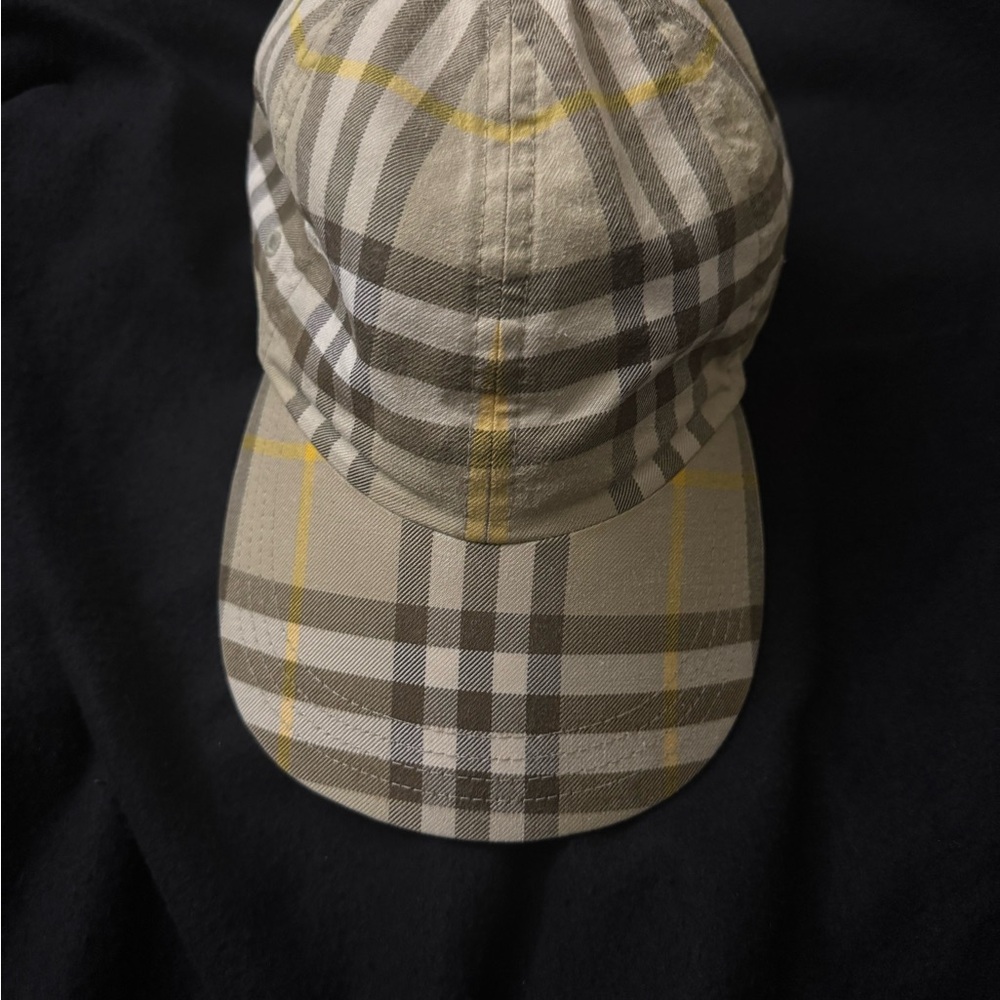 Burberry Beige and Yellow Plaid Cap